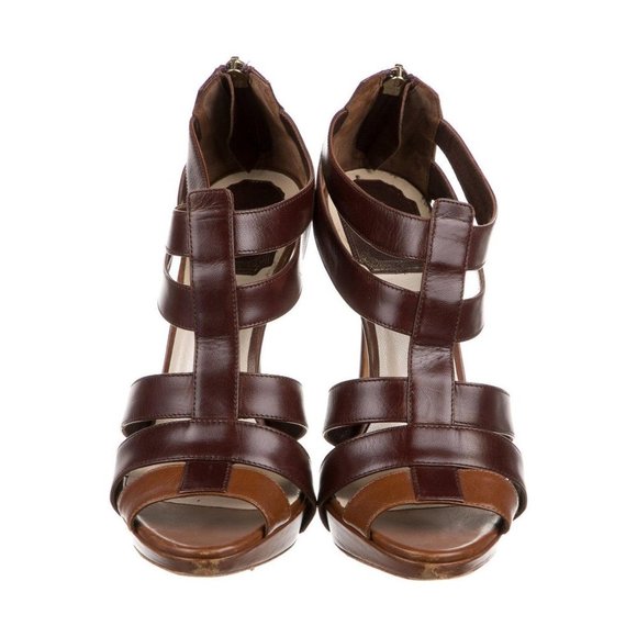 CHRISTIAN Dior Brown Gladiator Multi-Strap Sandals Size 6.5 - Picture 4 of 5